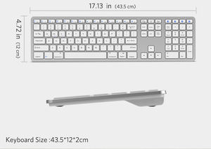 Clavier d'ordinateur portable sans fil Bluetooth blanc avec disposition en hébreu et russe - Product Image 5