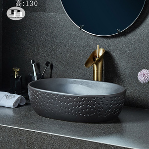 Lavabo rectangulaire en céramique pour <span class=keywords><strong>salle</strong></span> <span class=keywords><strong>de</strong></span> <span class=keywords><strong>bain</strong></span>, design contemporain, <span class=keywords><strong>vert</strong></span> et noir, fait main, facile à nettoyer, en porcelaine - Product Image 3