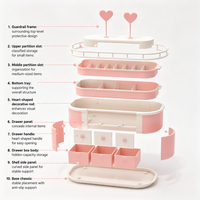 Support d'affichage LED en bois rose élégant : idéal pour les boutiques de cadeaux haut de gamme, les boutiques et les bijouteries.