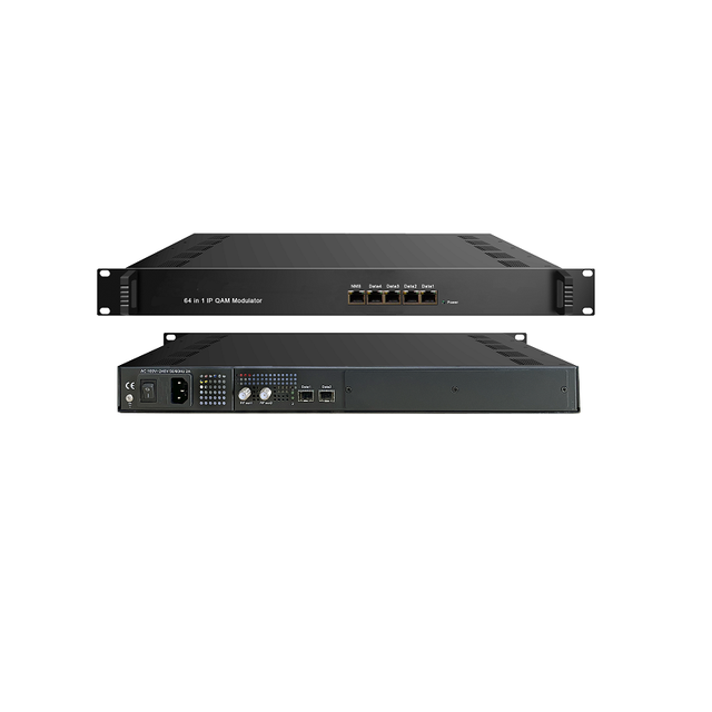 Digital Headend System 64 Dvb-c Rf  Modulator SFP IP Udp Multicast to 48 DVB-C Rf Modulator with Multiplexer Scrambler CAS SMS