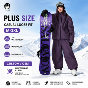 Terranomad 2026 Plus Size Ski Suit 10K Waterproof Oversized Casual Loose Fit Snowboard Set for Big and Tall Men Women <strong>Winter</strong> - Product Image 1