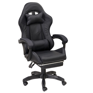 Chaise de jeu ergonomique inclinable et réglable en hauteur Baroni Home avec support lombaire, dossier rembourré et repose-pieds extensible - Product Image 1
