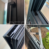 DERCHI NFRC Fenêtre à Battant en Aluminium Isolée Double Vitrage Insonorisée, Design Résistant aux Impacts et Efficace Énergétiquement