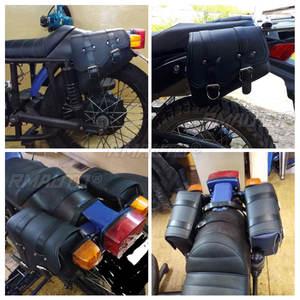 Une paire de sacoches universelles en cuir PU pour moto, sacoches de selle, sacoches pour Harley, imperméables - Product Image 2