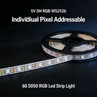 Bande lumineuse LED à pixels adressables individuels RGB WS2812b 60 5050 RGB 5V 5M