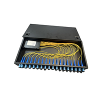 Panel Patch Splitter Fiber Optik PLC 19'' dengan Konektor SC 2-16 Port Rak untuk Jaringan FTTH dan Penggunaan WiFi