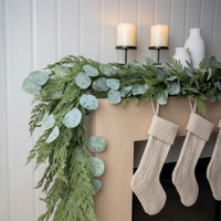 Guirlandes artificielles d'usine 2025, eucalyptus et cyprès, décoration de plantes artificielles de Noël