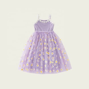 Vestito da spiaggia estivo da <span class=keywords><strong>bambina</strong></span> con fiori di crisantemo, in rete, casual, a pois, nuovo stile, con spalline e balze, modello <span class=keywords><strong>principessa</strong></span> - Product Image 4