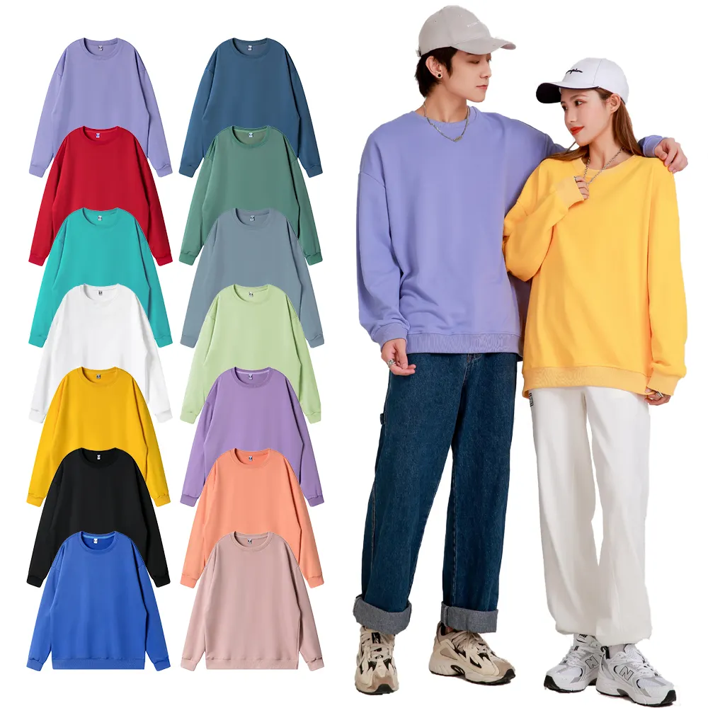 New Arrive Fall Clothing Men's Hoodies&Sweatshirt Wholesale Custom Embossed Crewneck Sweatshirt