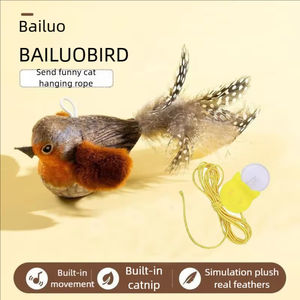 Must-buy Bestseller, Jouet pour chaton en forme <span class=keywords><strong>d</strong></span>'oiseau à <span class=keywords><strong>plumes</strong></span> qui émet des sons, pour mâcher et s'occuper seul - Product Image 5