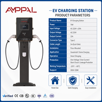 AMPPAL Nouveau chargeur domestique rapide pour véhicules électriques, 7 kW, à poser au sol, avec interfaces Type1/Type2/GB/T pour voitures électriques