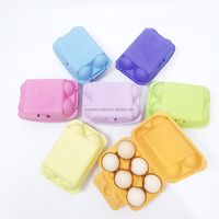 Boîtes à œufs rectangulaires vides et colorées en papier recyclé écologique avec logo personnalisé pour la vente en gros, idéales pour légumes et farine (finition mate)