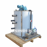SINDEICE Commercial 5 tonnes 5000 KG Machine à glace en flocons 150KG stockage 220V refroidissement par Air usine alimentation directe pompe moteur PLC roulement