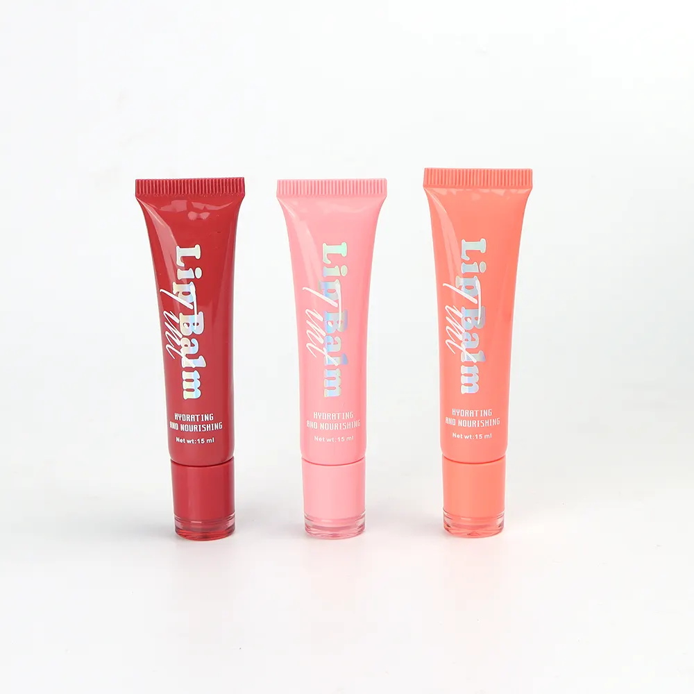 Tubos vacíos para apretar con logotipo personalizado, envases de brillo de labios de 15ml, mini embalaje de tubo suave para bálsamo labial de tubo cosmético