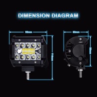 Lumière de travail LED super lumineuse de 4 pouces, noire, IP67, étanche, 60W, pour camion, UTV, SYV, tout-terrain, véhicules 4x4