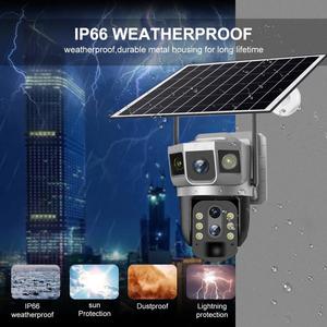 12MP Three Lens Outdoor IP66 <strong>CCTV</strong> V380 Pro 4G Solar <strong>Battery</strong> <strong>Powered</strong> Camera 10X Optical Zoom Built-in Mic CMOS Wide Angle Cloud - Product Image 6