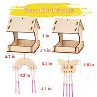 2 pièces par paquet Mangeoire à oiseaux en bois Carillon éolien DIY Cute Shape Building Educational Kit