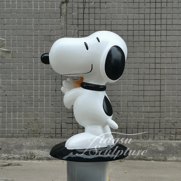 Ngoài trời công viên trang trí tùy chỉnh kích thước nổi tiếng Snoopy sợi thủy tinh phim hoạt hình tượng nhân vật