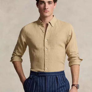 TIANCHEN camicia <span class=keywords><strong>da</strong></span> <span class=keywords><strong>uomo</strong></span> <span class=keywords><strong>in</strong></span> <span class=keywords><strong>lino</strong></span> tinta unita e traspirante a maniche lunghe con colletto abbottonato per la primavera <span class=keywords><strong>da</strong></span> <span class=keywords><strong>uomo</strong></span> camicie <span class=keywords><strong>da</strong></span> donna # RL-012 - Product Image 4