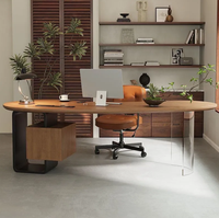 Bureau de travail ergonomique moderne en bois avec rangement pour 2026