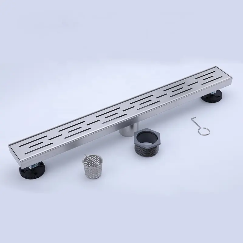 24inch/600mm long brushed sliver finish stainless steel 304 linear shower floor drain waste for bathroom