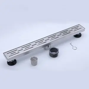 24inch/600mm Long Brushed Sliver Finish Stainless Steel 304 Linear Shower Floor Drain Waste For Bathroom