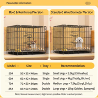 Cage pour chien de luxe en fer massif, simple et respirante, pour chiens de petite et moyenne taille, utilisation intérieure ou montée sur voiture, avec plateau de toilette