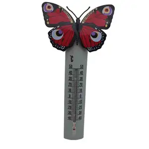 Hot Sale Garden Outdoor Kunststoff 3D Schmetterling Thermometer Monitor Home Dekorative Wand Temperatur anzeige