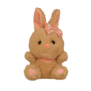 Portachiavi Coniglietto di Peluche Carino con Fiocco Rosa <span class=keywords><strong>e</strong></span> Zampe a Cuore, Morbido Ciondolo Coniglio Imbottito per Decorazione Borsa <span class=keywords><strong>e</strong></span> Zaino, Adorabile - Product Image 5