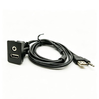 Câble d'extension USB AUX pour voiture, prise de panneau intégrée pour Toyota Corolla Camry Highlander RAV4 Levin, modification audio
