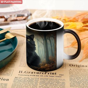 Taza Mágica Personalizada de 11 oz, Cerámica Negra Esmerilada, Sensible al Calor, Cambia de Color - Product Image 5