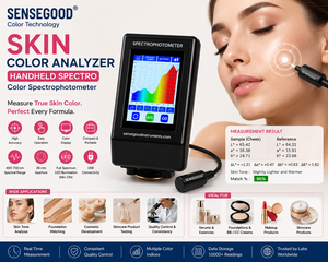 Analyseur de couleur de peau, spectrophotomètre portatif (400-700 nm, résolution 1 nm) |   Appareil de mesure du teint cosmétique Sensegood pour fond de teint - Product Image 1