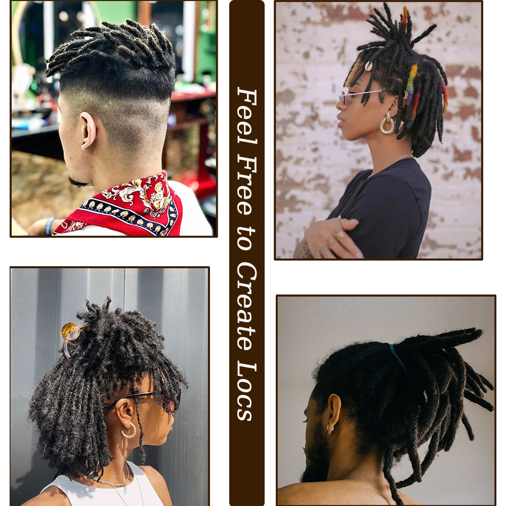 KAMA 100% Human Hair Extensions Dreadlock & Loc Extension for Afro Kinky Braids & Locs Repair Crochet Compatible Detail Section 8
