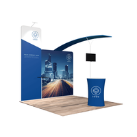 Stand d'exposition portable en tissu tendu 10x10 pieds, logo personnalisé, stand d'exposition pour salon professionnel