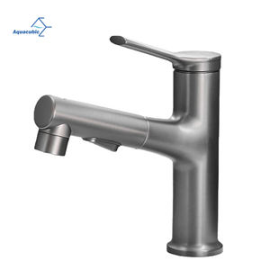 Aquacubic-grifo de bronce negro con <span class=keywords><strong>3</strong></span> funciones para lavabo, rociador extraíble, mezclador de lavabo de un solo orificio - Product Image 1