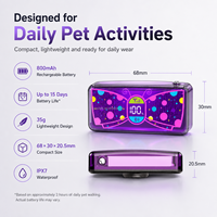 Dispositivo de Rastreo para Mascotas PT100 4G LTE con GPS, BDS, WiFi, LBS, Posicionamiento, Recuerdo por Voz, Luz de Seguridad LED y Protección IPX7