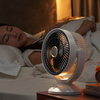 Ventilateur de bureau portable multifonctionnel 2-en-1 à faible bruit, rechargeable par USB, 4 vitesses réglables, avec lumière LED – Meilleures ventes 2026