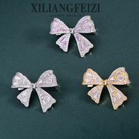 Broche Nœud Papillon Style Coréen XILIANGFEIZI, Petite et Exquise, Design Original, Tendance et Polyvalente, Légèrement Incrustée