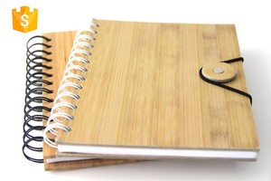 A6 80 Tờ Tùy Chỉnh Tái Chế Bằng Gỗ Tre Bìa Xoắn Ốc Máy Tính Xách Tay Với Bút - Product Image 5