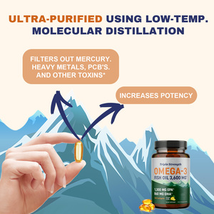Cápsulas de Aceite de Pescado Omega-3 de Fábrica OEM ODM, 3600 mg, Halal, Triple Potencia con EPA DHA, Suplemento de Omega-3 con Certificado GMP - Product Image 6