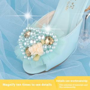 Sandalias de tacón pequeño para exteriores inspiradas en bebés para niñas, zapatillas de cristal de tacón alto antideslizantes, Internet - Product Image 4