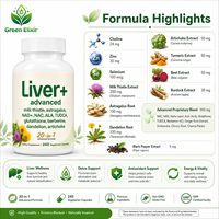 Elixir Vert 20-en-1 pour Améliorer la Densité Osseuse et Soutenir le Système Immunitaire, Capsules Végétales, 240 unités |   Complément alimentaire à base de chardon-Marie, TUDCA, NAC, NAD+