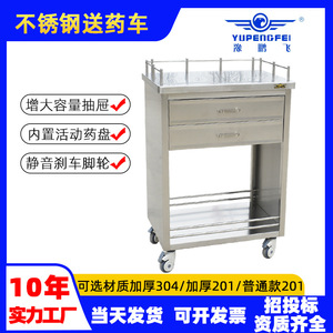 Carrito de Acero Inoxidable Yu Pengfei de 600x450x870mm, 2 Niveles, Carrito de Medicamentos para Hospital con Cajones y Estante - Product Image 5
