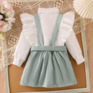 Ensemble cadeau pour nouveau-né, manches bouffantes à volants, bretelles, Ropa De <span class=keywords><strong>Bebe</strong></span>, vêtements d'hiver pour bébé, robe pour filles, body pour bébé - Product Image 3