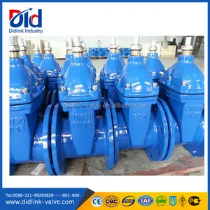 PN16 DN100 nước DIN 3352 F4 đàn hồi ngồi cổng mặt bích van gang với giá 50mm Hướng dẫn sử dụng chung nhiệt độ thấp CN; gua