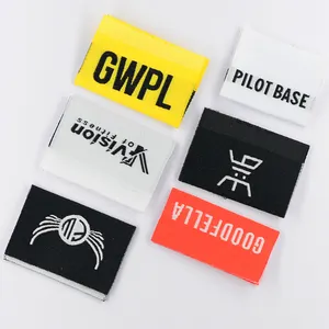 Garments logo designs brand woven clothing neck tag labels for crafts