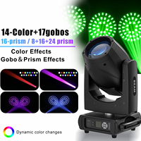 Projecteur mobile Sharpy 14R 295W à double prisme, roue RGBW, activé par le son, DMX512, stroboscope pour DJ, discothèque, soirée, scène, vente en gros