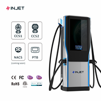Chargeur de voiture électrique DC INJET, nouveau modèle commercial OCPP 1.6J/2.0.1, 60 kW, 80 kW, 120 kW, 240 kW, CCS1, CCS2, station de recharge pour véhicules électriques