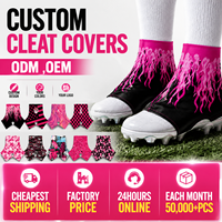 Couvre-chaussures de football personnalisés PURE avec motif de crâne, sublimation, ruban rose, sensibilisation au cancer du sein, pour hommes, jeunes et enfants