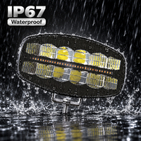 Feux de travail auxiliaires LED ovales de 9 pouces, IP67, 12V 24V, étanches, avec lampe DRL ambre pour camion, pick-up, SUV, ATV, UTV, tout-terrain